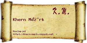 Khern Márk névjegykártya